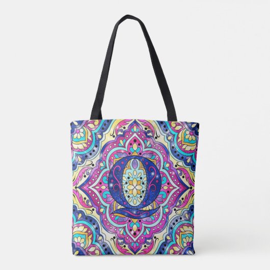 Alphabet Q mandala Tasche (Rückseite)