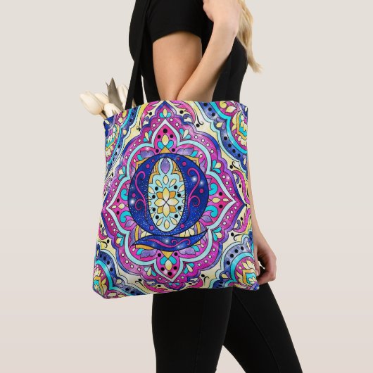 Alphabet Q mandala Tasche (Von Nahem)