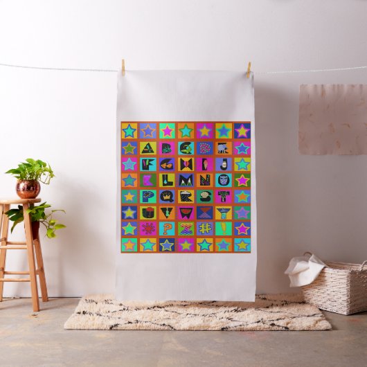 Alphabet-Quilt-Design des Kindes - Rot Stoff (Beispiel)