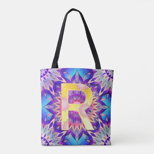 Alphabet R mandala Tasche (Rückseite)