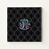 Alphabet R Monogram Handwriting Notizblock (Rückseite)