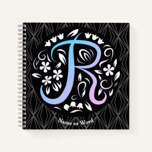 Alphabet R Monogram Handwriting Notizblock