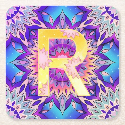 Alphabet R Rechteckiger Pappuntersetzer (Vorderseite)