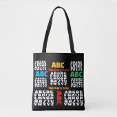 Alphabet Rainbow Black Tasche (Vorderseite)