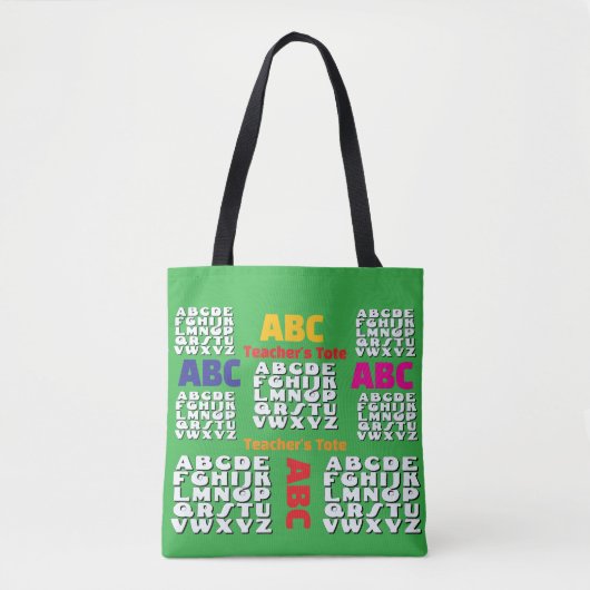 Alphabet Rainbow Green Tasche (Vorderseite)