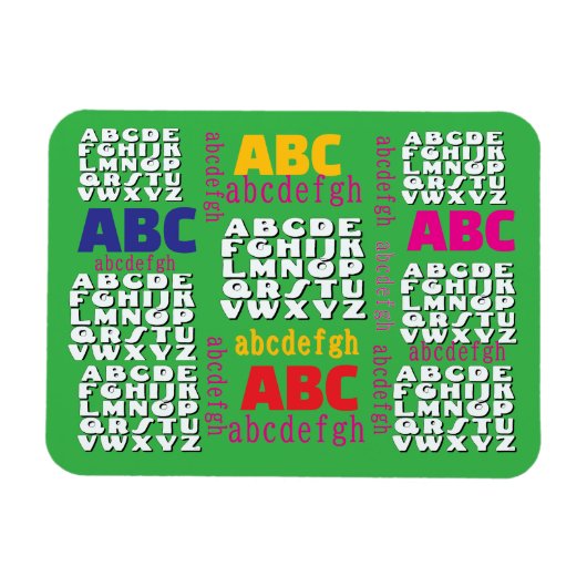 Alphabet Regenbogen Grün Kühlschrank Magnet (Horizontal)