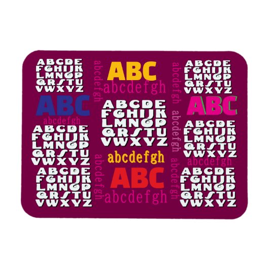 Alphabet Regenbogen-Wein-Kühlschrank    Magnet (Horizontal)