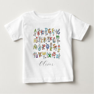 Alphabet Roboter Baby T-shirt