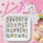 Alphabet Roboter Pappteller (Party)