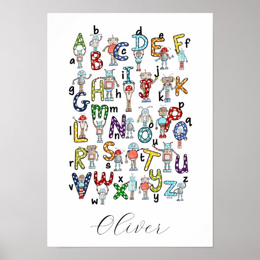 Alphabet Roboter Poster (Vorne)