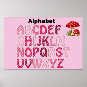 Alphabet rosa Poster