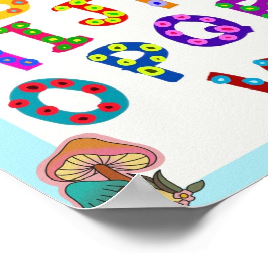 Alphabet-rosa-Poster Poster (Ecke)