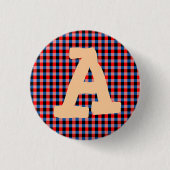 Alphabet-rotes Blau blockiert Knopf Button (Vorderseite)