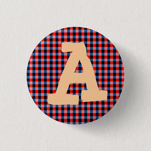 Alphabet-rotes Blau blockiert Knopf Button (Vorderseite)