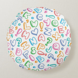 Alphabet Rundes Kissen
