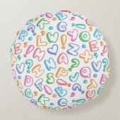 Alphabet Rundes Kissen (Rückseite)