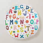 Alphabet Rundes Kissen (Rückseite)