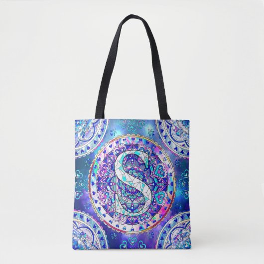 Alphabet S mandala Tasche (Vorderseite)