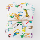 Alphabet Safari Wrapping Paper Sheets Geschenkpapier Set (Beispiel)