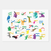 Alphabet Safari Wrapping Paper Sheets Geschenkpapier Set (Vorderseite)