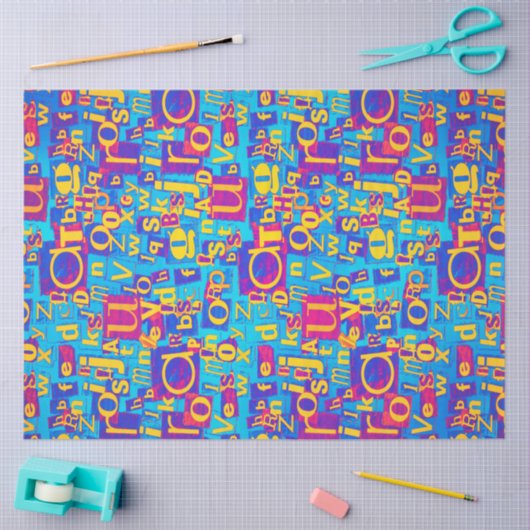 Alphabet-Sammelpapier Seidenpapier (Basteln)