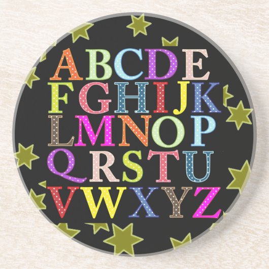 Alphabet Sandstein Untersetzer (Vorne)