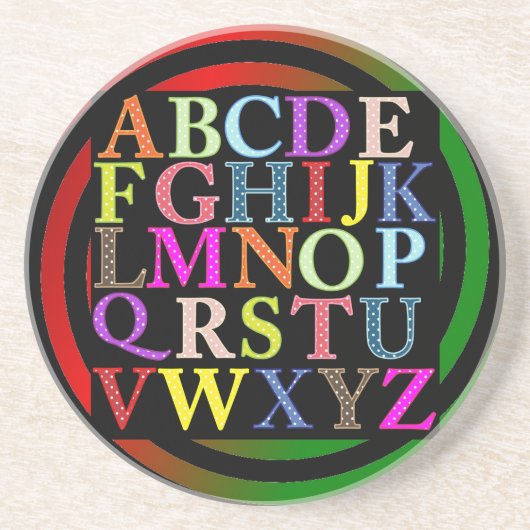 Alphabet Sandstone Untersetzer (Vorne)