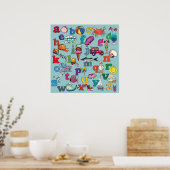 Alphabet-Schachposter Poster (Küche)