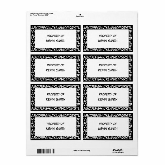 Alphabet School Labels (Vorne)