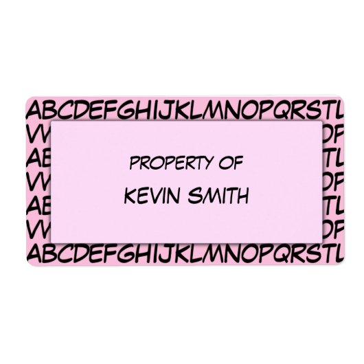 Alphabet School Labels (Vorne)