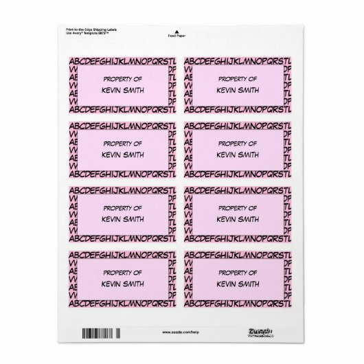 Alphabet School Labels (Vorne)