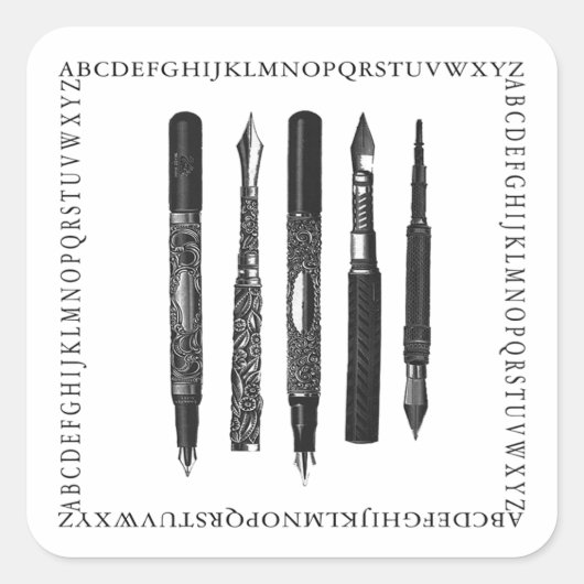Alphabet School Quadratischer Aufkleber (Vorderseite)