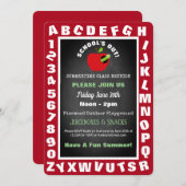 Alphabet "School's Out" Sommerspielplatz Einladung (Vorne/Hinten)