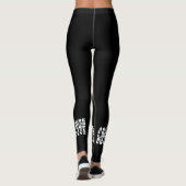 Alphabet Schwarz Weiß Leggings (Rückseite)
