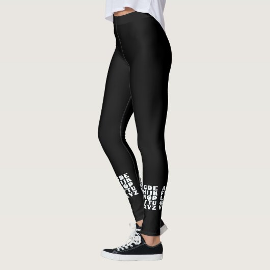 Alphabet Schwarz Weiß Leggings (Links)