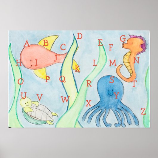 Alphabet Sea Creatures Poster (Vorne)