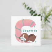 Alphabet Series: "C" - Illustration zum kreativen Dankeskarte (Stehend Vorderseite)