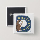 Alphabet Series: "D" Illustration des dazzling Bea Button (Vorne & Hinten)