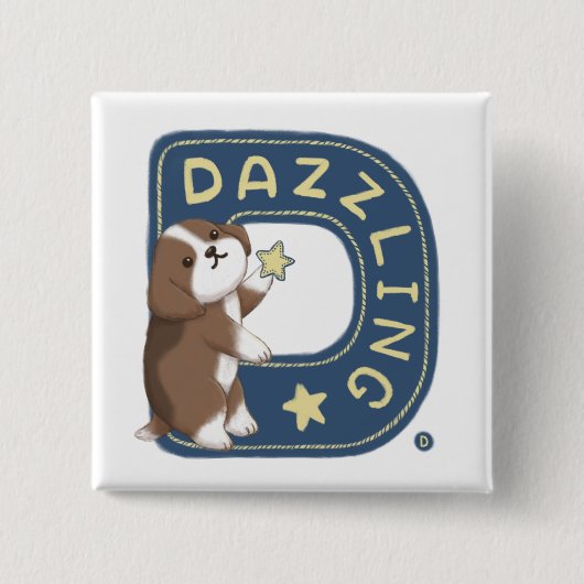 Alphabet Series: "D" Illustration des dazzling Bea Button (Vorderseite)