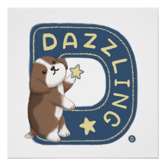 Alphabet Series: "D" Illustration des dazzling Bea Poster (Vorderseite)