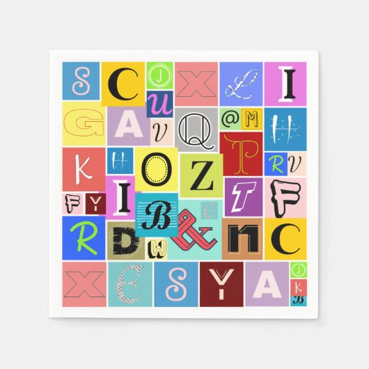 Alphabet Serviette (Vorderseite)