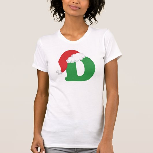 Alphabet-Shirt des Weihnachtsbuchstabe-D T-Shirt (Vorderseite)