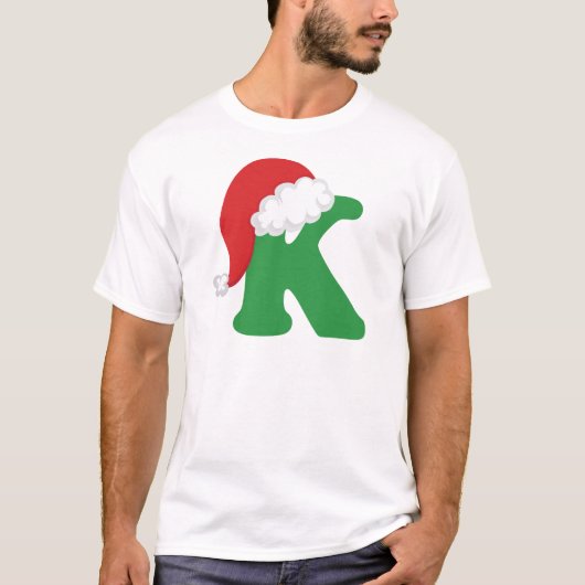 Alphabet-Shirt des Weihnachtsbuchstabe-K T-Shirt (Vorderseite)