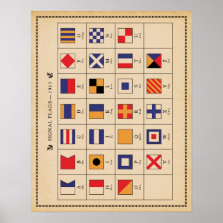Alphabet Signal Flag Poster