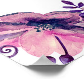 Alphabet Sitzkarte. Lila und rosa Blume Poster (Ecke)