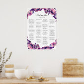 Alphabet Sitzkarte. Lila und rosa Blume Poster (Küche)