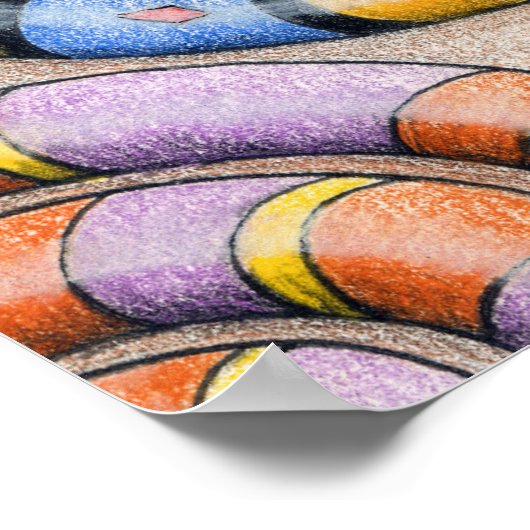 Alphabet Snake Poster von Denis Gaston Art (Ecke)