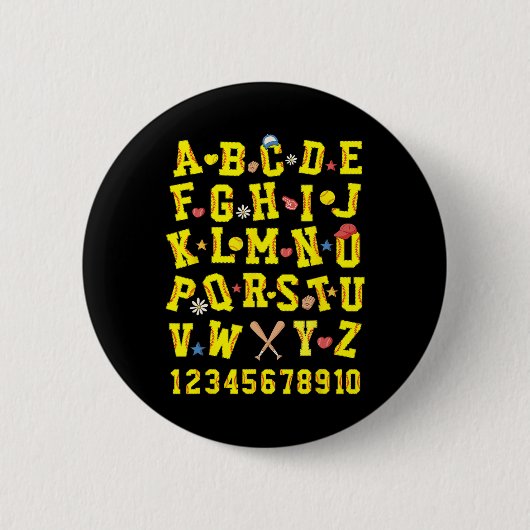 Alphabet Softll Abc Zahlen Buchstaben Kinder Junge Button (Vorderseite)