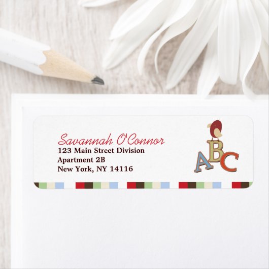 Alphabet Soup ABC Bird Custom Address Labels (Insitu)