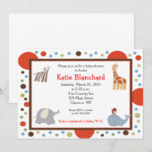 Alphabet Soup Dots 12x18 Baby Dusche Einladung (Vorne/Hinten)